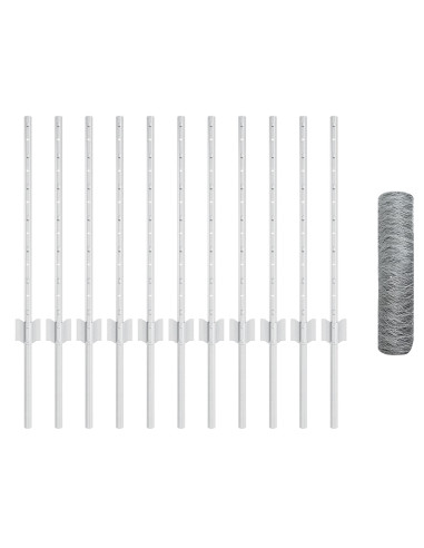 Recinzione con Posto Argento 0,5 x 25 m Acciaio