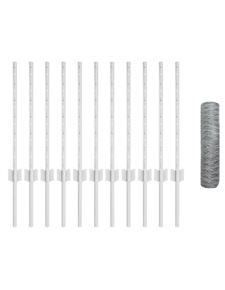 Recinzione Esagonale  con 11 U Post Silver 0.5x25 m Acciaio