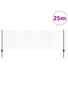 Recinzione con Posto Grigio 0,8 x 25 m Acciaio e PVC 2