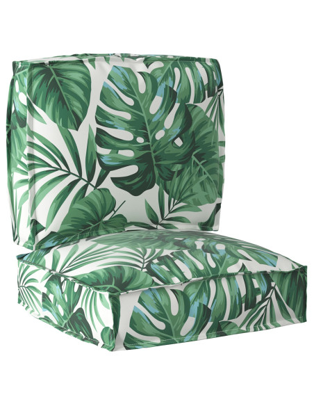 Set di Cuscini Pallet  Set di 2 Motivo Foglia Poliestere 50x50 cm