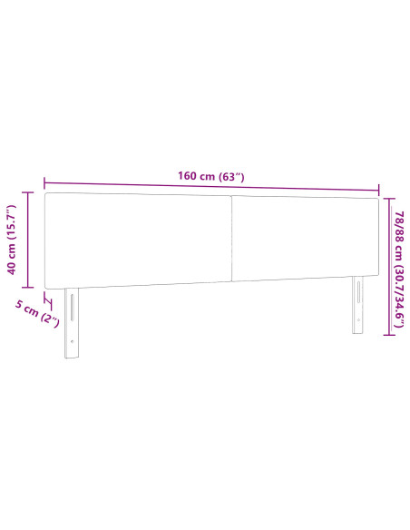 Testiera LED Design Semplice Grigio Scuro 80 cm Tessuto Corduroy di
