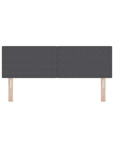 Testiera LED con testiera Grigio scuro 160 cm Poliestere