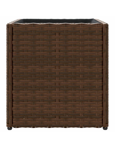 Fioriere da Giardino 2 pz Marrone 36x30x32 cm in Polyrattan