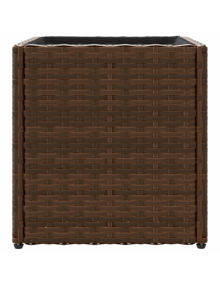 Fioriere da Giardino 2 pz Marrone 36x30x32 cm in Polyrattan