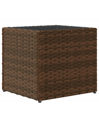 Fioriere da Giardino 2 pz Marrone 36x30x32 cm in Polyrattan