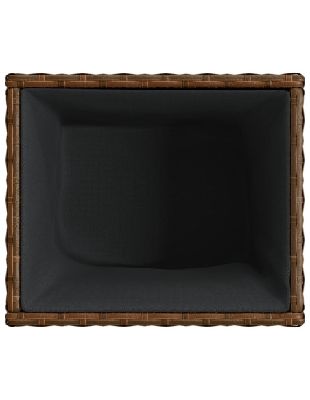 Fioriere da Giardino 2 pz Marrone 36x30x32 cm in Polyrattan