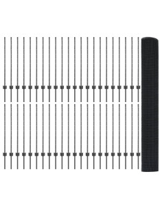 Recinzione con Posto Grigio 1 x 100 m Acciaio e PVC 2