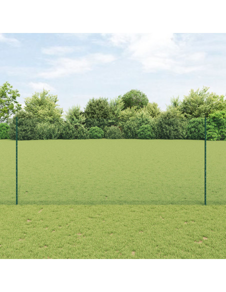 Posti per recinzione  11 pz U-Channel verde 140 cm in acciaio, Recinzione esagonale verde 1,4x25 m in acciaio