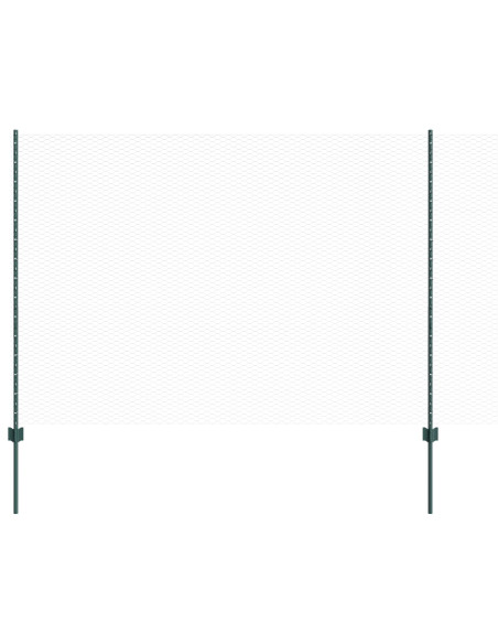 Pali per Recinto  11 pz U-Channel Verde 150 cm Acciaio, Recinzione Esagonale  Verde 1.5x50 m Acciaio