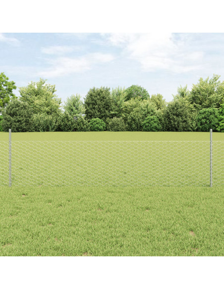 Recinzione Esagonale  con 11 U Post Silver 0.5x25 m Acciaio
