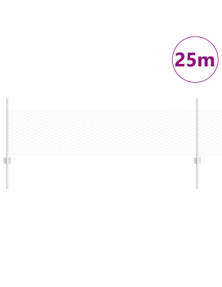 Recinzione Esagonale  con 11 U Post Silver 0.5x25 m Acciaio