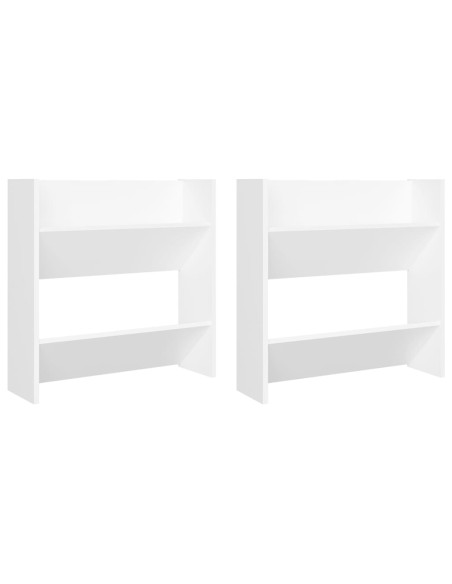 Scarpiere a Muro Bianche 60x18x60 cm in Legno Multistrato