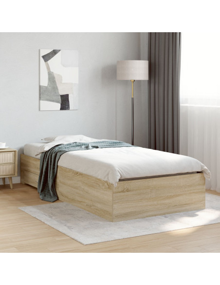 Struttura Letto Rovere Sonoma 90x190 cm Legno ingegnerizzato