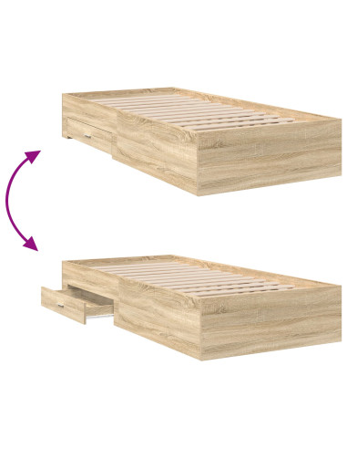 Struttura del letto Marrone 90 x 190 cm Legno multistrato