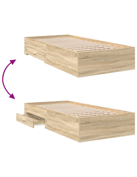 Struttura del letto Marrone 90 x 190 cm Legno multistrato