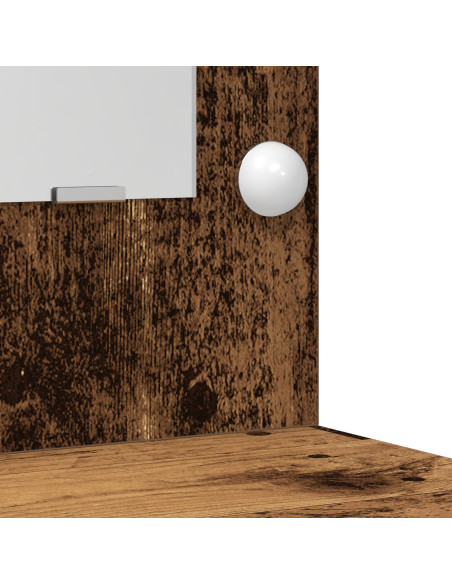 Set di Toeletta a 2 Pezzi  con LED in Finitura in Legno Antico