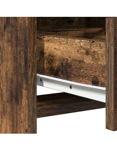 Set da tavolo da trucco con LED con cassetto 3 pcs Rovere fumé