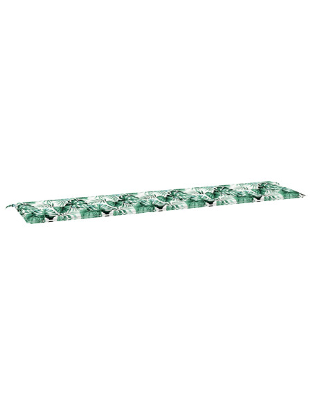 Cuscino per panchina da giardino  con motivo a foglia 200x50x4 cm in tessuto Oxford