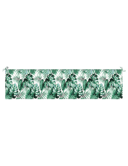 Cuscino per panchina da giardino  con motivo a foglia 200x50x4 cm in tessuto Oxford