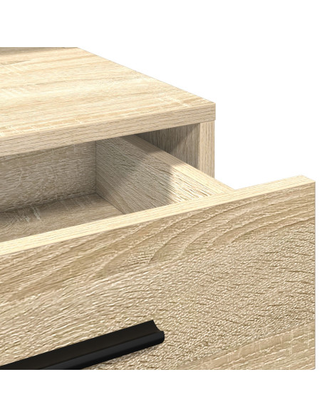 Tavolo da trucco con luci LED in Quercia Sonoma 79x41x135 cm