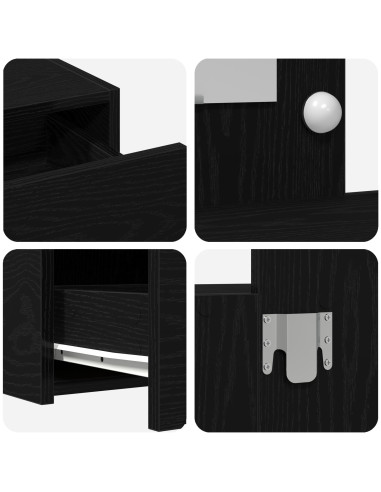 Tavolo da Trucco Nero 83 x 40 x 70 cm Legno multistrato