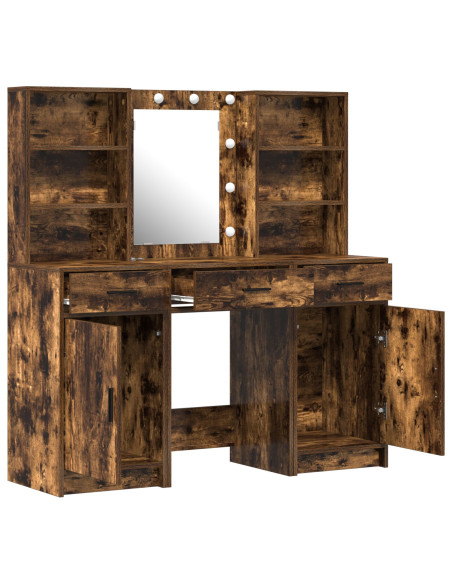Set di Tolette 3 Pezzi  Rovere Affumicato Legno Ingegnerizzato