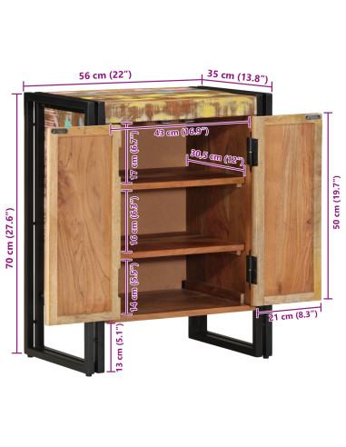 Mobile per scarpe Multicolore Legno massello di recupero
