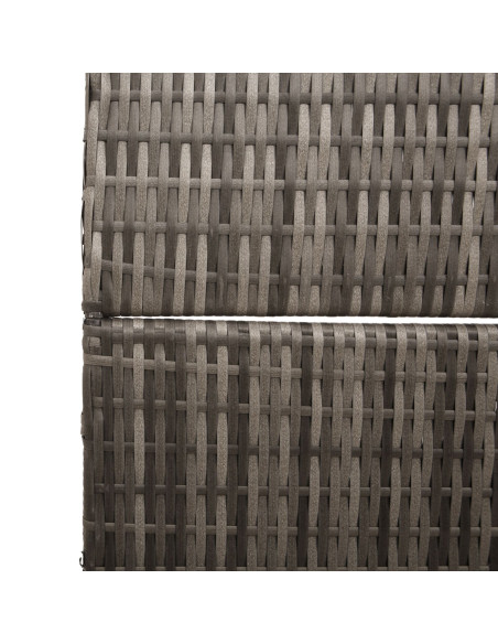 Divisore per Stanze  3 Pannelli Pieghevoli Grigio 147x180 cm Poly Rattan