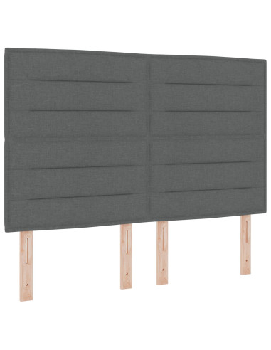 Letto a Sorgente LED Grigio scuro 140 x 200 cm Tessuto