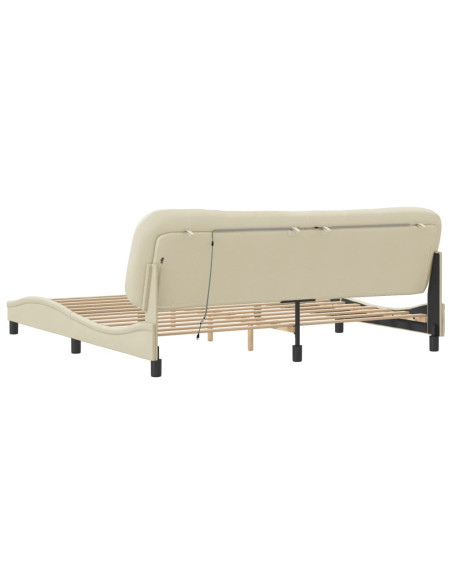 Giroletto con Luci LED Crema 200x200 cm in Tessuto