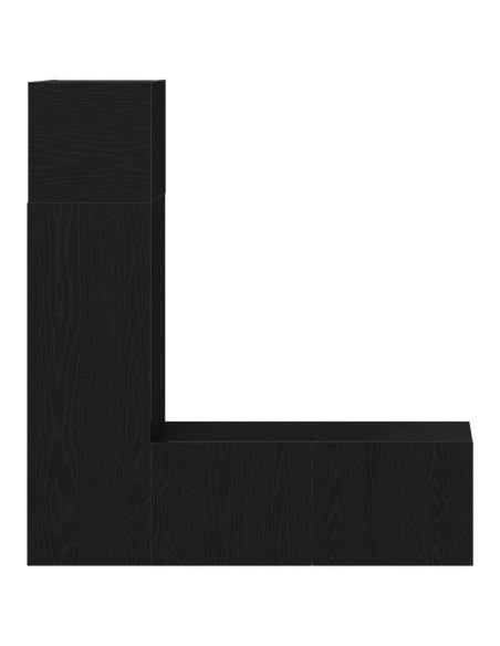 Set di mobili TV 3 pezzi  in legno ingegnerizzato di rovere nero