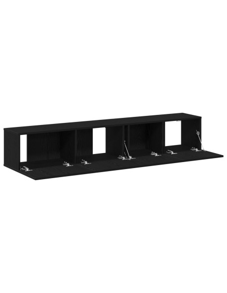 Set di 2 pezzi di mobile TV  in legno ingegnerizzato nero