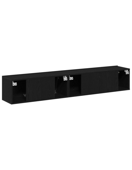 Set di 2 pezzi di mobile TV  in legno ingegnerizzato nero