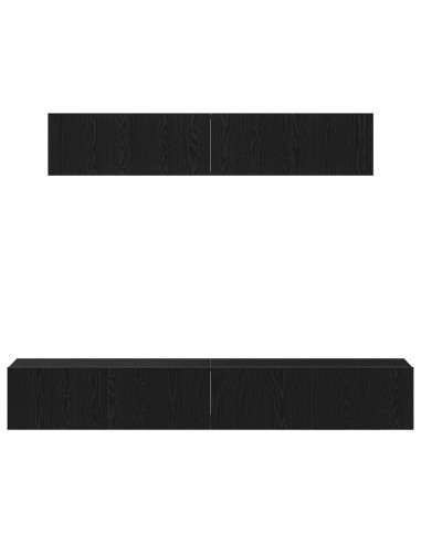 Set mobile TV Montaggio a parete Rovere Nero Legno multistrato