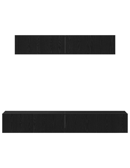 Set mobile TV Montaggio a parete Rovere Nero Legno multistrato