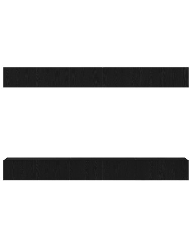 Set mobile TV Montaggio a parete Rovere Nero Legno multistrato