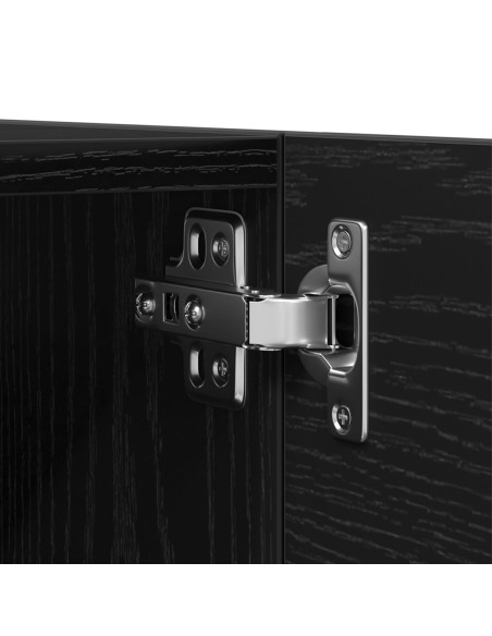Set di Mobile TV in 4 Pezzi Rovere Nero in Legno Ingegnerizzato
