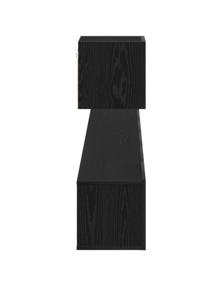 Set di Mobile TV in 4 Pezzi Rovere Nero in Legno Ingegnerizzato