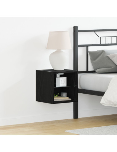 Armadio da letto a muro LED con Nero Legno multistrato