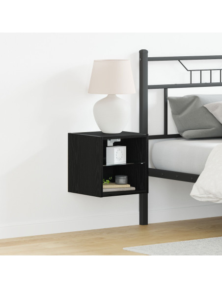 Armadio da letto a muro LED con Nero Legno multistrato