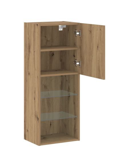 Mobile TV  con luci LED Rovere Artisan 40,5x30x102 cm