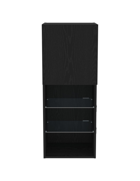 mobile TV  con luci LED rovere nero 40,5x30x102 cm