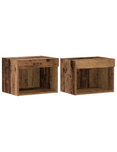 Set mobile TV con led 2 pcs Legno vecchio 40 x 30 x 30 cm 2