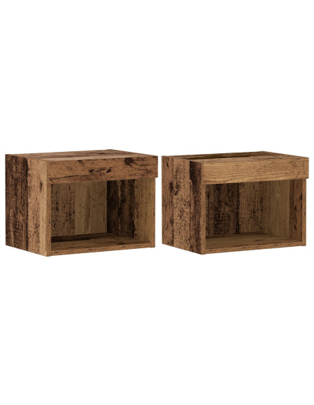 Set mobile TV con led 2 pcs Legno vecchio 40 x 30 x 30 cm