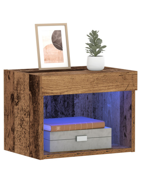 Armadi a muro  con luci LED 2 pezzi in legno vintage 40x30x30 cm