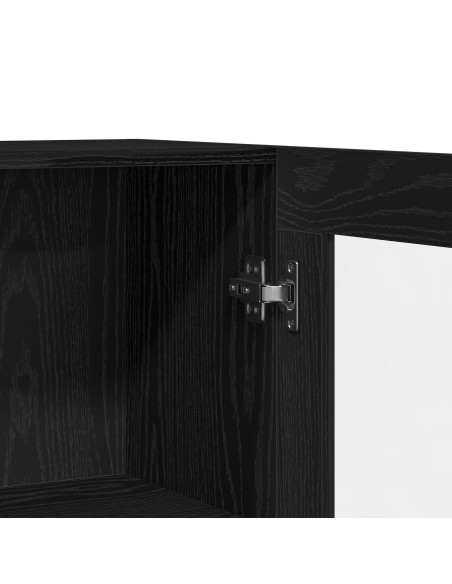 Mobile per libri  Nero Rovere 82,5x30,5x80 cm in legno ingegnerizzato
