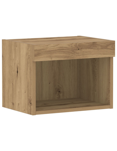 Armadi da parete  con luci a LED 2 pezzi Rovere Artigianale 40x30x30 cm