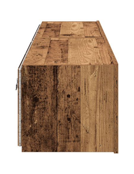 Mobile TV con luci LED 2 pz Legno antico 80x35x31 cm
