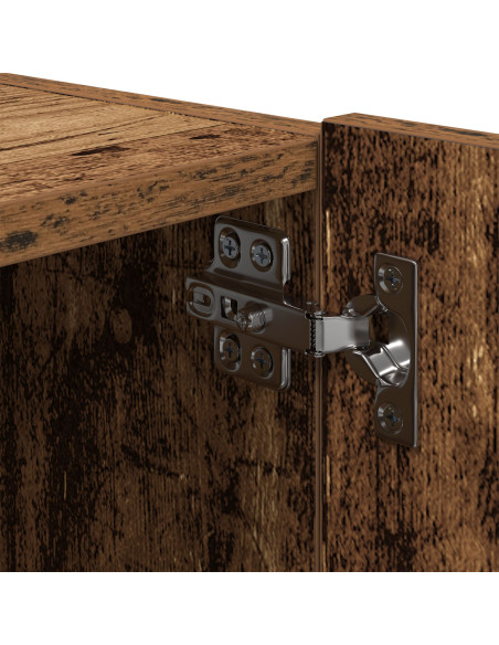 Mobile TV con luci LED 2 pz Legno antico 80x35x31 cm