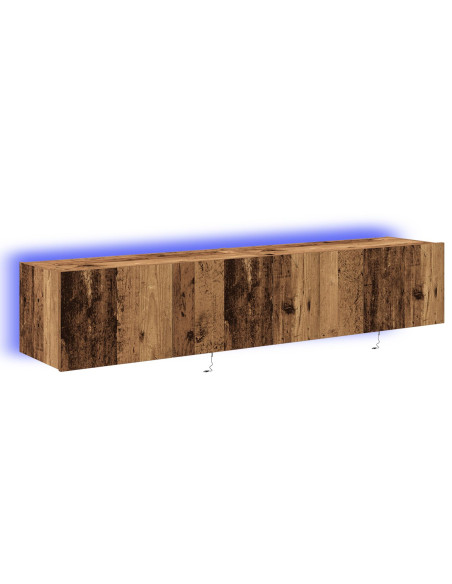 Mobile TV con luci LED 2 pz Legno antico 80x35x31 cm